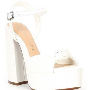 Gianni Bini Hartliye Leather Knot Ankle Strap Platform Dress Sandals